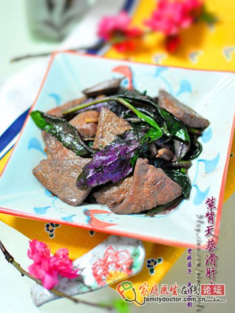 臺(tái)灣女性產(chǎn)后補(bǔ)血的首選菜譜——紫背天葵滑肝尖